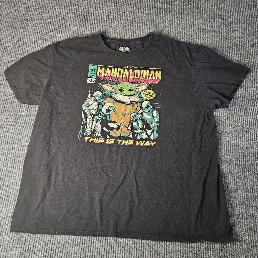 Star Wars Mandalorian Shirt Mens 2XL Black Grogu This Is The Way Tee Fifth Sun